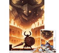 Puzzle de 1000 pièces pour Adolescents Guerrier Face à Un démon Colossal Décoration Jouet Cadeau d'anniversaire Jeu éducatif et Amusant à la Maison Dimensions 50x75cm