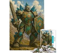 Puzzle de 1000 pièces pour Adolescents Guerrier Golem de Pierre avec épée et Bouclier Puzzle pour Adultes Jouet Anti-Stress Idéal pour se détendre à la Maison et stimuler Son Cerveau (38x26cm)