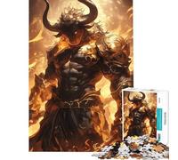 Puzzle de 1000 pièces pour Adolescents Guerrier Minotaure à l'aura de feu Un défi éducatif mais Aussi Un Jeu Amusant et Relaxant pour Les 14 Ans et Plus Jeu de Puzzle proposé (38x52cm)