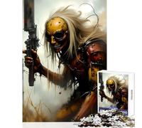 Puzzle de 1000 pièces pour Adolescents Guerrier Post-apocalyptique armé Jeu à Monter soi-même Cadeau pour Femmes et Hommes Jeu Pratique Collection d'artistes Beaux-Arts Format 50x75cm
