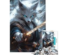 Puzzle de 1000 pièces pour Adolescents Guerrier Renard Blanc idéal pour Un Anniversaire ou Noël Jeu Impossible à Commencer par 14 Ans (38x52cm)