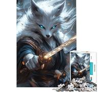 Puzzle de 1000 pièces pour Adolescents Guerrier Renard Blanc idéal pour Un Anniversaire ou Noël Jeu Impossible à Commencer par 14 Ans 50x75cm