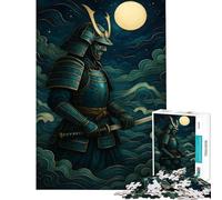 Puzzle de 1000 pièces pour Adolescents Guerrier samouraï au Clair de Lune Stimule Le Cerveau et Offre Un Jeu éducatif et Amusant pour Toute la Famille 14 Ans et Plus 38x26cm