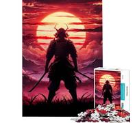 Puzzle de 1000 pièces pour Adolescents Guerrier samouraï au Coucher du Soleil Jeu de réflexion Stimulant et Amusant Amusant et Humoristique (Dimensions 38x52cm)