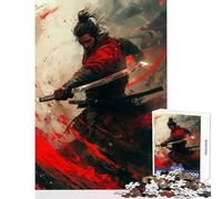 Puzzle de 1000 pièces pour Adolescents Guerrier samouraï avec Katana en Action Jeu à Monter soi-même pour Femmes et Hommes Un Jeu Pratique pour renforcer Les Liens Amoureux 38x26cm