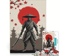Puzzle de 1000 pièces pour Adolescents : Guerrier samouraï avec Katana et pagodes Jeux Amusants entraînez Votre Cerveau et Vos Mains améliorez l'amour Entre Les Couples 50x75cm
