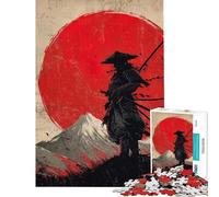 Puzzle de 1000 pièces pour Adolescents Guerrier samouraï avec Soleil Levant Un défi à relever pour améliorer la mémoire Jeu Manuel à partir de 14 Ans (38x26cm)