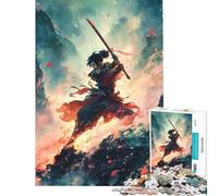 Puzzle de 1000 pièces pour Adolescents : Guerrier samouraï en Action avec Une épée Jeu Difficile et Stimulant d'analyse et de logique à partir de 14 Ans (38x26cm)