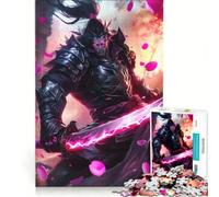 Puzzle de 1000 pièces pour Adolescents : Guerrier samouraï et épée de Cerisier Jeu éducatif et Amusant à Faire à la Maison Idéal comme Cadeau 38x52cm