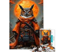 Puzzle de 1000 pièces pour Adolescents Guerrier samouraï Hibou avec épées Puzzle pour Adultes Jouet Anti-Stress Idéal pour se détendre à la Maison et stimuler Son Cerveau (Dimensions 50x75cm)