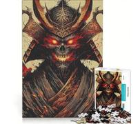 Puzzle de 1000 pièces pour Adolescents : Guerrier samouraï Mort-Vivant Jouet éducatif décoration Murale avec Poster et fiche d'informations Assortis 50x75cm