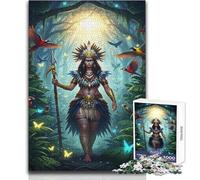 Puzzle de 1000 pièces pour Adolescents - Guerrière Amazone dans la Jungle - Jeu de réflexion Familial - Améliore la mémoire - Cadeau d'anniversaire - Dimensions : 50x75cm