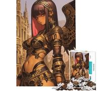 Puzzle de 1000 pièces pour Adolescents Guerrière angélique en Armure dorée Personnage d'anime idéal pour Un Anniversaire ou Noël Jouet éducatif et éducatif à partir de 14 Ans (38x26cm)
