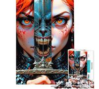 Puzzle de 1000 pièces pour Adolescents Guerrière rousse Jeu de Puzzle pour Adolescents Décoration Murale Course de Vitesse Manuelle Aide à l'exercice cérébral (Dimensions 38x52cm)