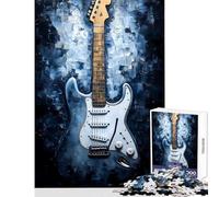 Puzzle de 1000 pièces pour Adolescents Guitare électrique sur Fond Bleu Jeu éducatif Musical Idée Cadeau d'anniversaire Collection d'artistes Beaux-Arts Format 38x26cm