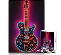 Puzzle de 1000 pièces pour Adolescents - Guitare Rock Neon Licks - Un Jeu Unique et Amusant, Un véritable Cadeau Artistique - Dimensions : 50x75cm