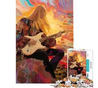 Puzzle de 1000 pièces pour Adolescents Guitariste psychédélique dans Un Paysage onirique Puzzle pour Adultes Jeux de société défi Difficile Cadeau d'anniversaire Original (38x26cm)