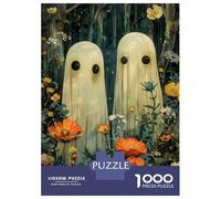 Puzzle De 1000 Pièces pour Adolescents Halloween Floral Night Jeu De Réflexion Amusant Et Humoristique, Cadeau Unique pour Un Anniversaire Ou Noël 70x50cm/1000pcs