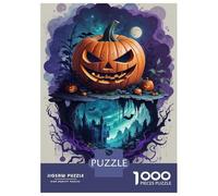 Puzzle De 1000 Pièces pour Adolescents Halloween Pumpkin & Castle Casse-tête pour Adultes - Jeu De Réflexion - Décoration Parfaite - Difficile Et Stimulant 52x38cm/1000pcs