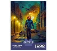 Puzzle De 1000 Pièces pour Adolescents Halloween Pumpkin Head Man Puzzles pour Adultes - Jeu Manuel - Décoration Intérieure - Cadeaux Uniques pour Anniversaire Et Noël 70x50cm/1000pcs