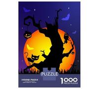 Puzzle De 1000 Pièces pour Adolescents Halloween Scary Tree Owl Puzzles pour Adultes Jeux De Détente Découpe De Précision Cadeaux pour Amis Et Famille 52x38cm/1000pcs