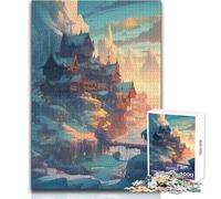 Puzzle de 1000 pièces pour Adolescents - Hameau de La Reine des Neiges - Idéal pour Un Moment de détente paisible à l'intérieur - Découpe de Haute précision - Dimensions:38x52cm