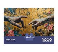 Puzzle De 1000 Pièces pour Adolescents Hands Touching Painting Artwork Puzzle pour Adultes Jeux Relaxants Découpe De Précision Difficile Et Stimulant 52x38cm/1000pcs