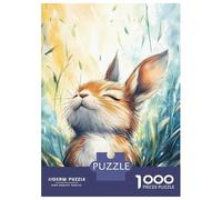 Puzzle De 1000 Pièces pour Adolescents Happy Bunny in Grass Puzzles pour Adultes Jeux De Détente Améliore La Mémoire Cadeaux De Noël Et d'anniversaire 70x50cm/1000pcs