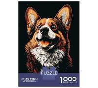 Puzzle De 1000 Pièces pour Adolescents Happy Corgi Dog Portrait Jeu De Réflexion Amusant Et Humoristique, Cadeau Unique pour Un Anniversaire Ou Noël 52x38cm/1000pcs