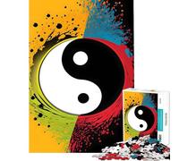 Puzzle de 1000 pièces pour Adolescents Harmonie des Couleurs Yin Yang Défi Difficile à compléter Jouets de Bricolage pour Les 14 Ans et Plus (38x52cm)