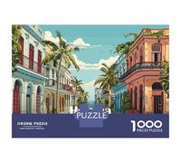 Puzzle De 1000 Pièces pour Adolescents Havana Street Scene Puzzles pour Adolescents - Défi Difficile - Chaque Pièce Est Unique - Jouets Éducatifs 52x38cm/1000pcs