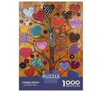 Puzzle De 1000 Pièces pour Adolescents Heart Tree Wall Art Print Puzzles pour Adolescents Jeux De Détente Difficulté Difficile Cadeaux pour Les Amis Et La Famille 70x50cm/1000pcs