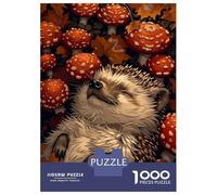 Puzzle De 1000 Pièces pour Adolescents Hedgehog in Autumn Casse-têtes pour Adultes - Jeu De Réflexion, Analyse Et Logique - Stimule Le Cerveau 38x26cm/1000pcs