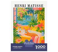 Puzzle De 1000 Pièces pour Adolescents Henri Matisse Inspired Deer Bath Puzzle Jeux De Famille Décoration Murale Cadeaux Uniques pour Anniversaire Et Noël 70x50cm/1000pcs