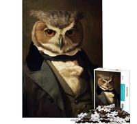 Puzzle de 1000 pièces pour Adolescents Hibou Aristocrate Activités Amusantes à la Maison Jeu Anti-Stress Pratique Convient aux 14 Ans et Plus (38x52cm)