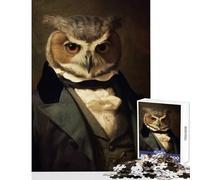 Puzzle de 1000 pièces pour Adolescents Hibou Aristocrate Décoration Murale Cadeau d'anniversaire Jeu éducatif Stimule Le Cerveau Dimensions 50x75cm