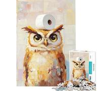 Puzzle de 1000 pièces pour Adolescents Hibou avec Papier Toilette Stimule Le Cerveau Jeu Difficile et Relaxant Convient aux 14 Ans et Plus 50x75cm