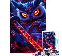 Puzzle de 1000 pièces pour Adolescents Hibou Guerrier samouraï Jeu de société Familial pour Noël ou Un Anniversaire (38x26cm)