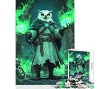 Puzzle de 1000 pièces pour Adolescents Hibou Magicien aux Flammes Vertes Jeu éducatif Idée Cadeau d'anniversaire Casse-tête pour stimuler Le Cerveau Dimensions 50x75cm