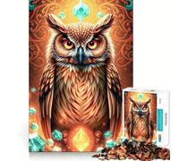 Puzzle de 1000 pièces pour Adolescents, Hibou Turquoise, Jeu de mémoire, Jeu de Concentration, Jeu Lent, Cadeau d'anniversaire Amusant (50x75cm)
