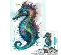 Puzzle de 1000 pièces pour Adolescents Hippocampe Jeux de détente précieux Jeu éducatif Jouet Stimulant Cadeau d'anniversaire Analyse et logique (Dimensions 75x50cm)