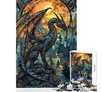 Puzzle de 1000 pièces pour Adolescents Histoire de Dragons Jeux relaxants Améliore la mémoire Décoration intérieure Jouet Entraîne Le Cerveau et la dextérité Manuelle (75x50cm)