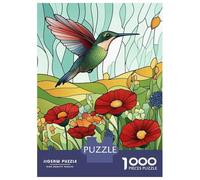 Puzzle De 1000 Pièces pour Adolescents Hummingbird in Flower Garden Puzzle pour Adolescents Analyse Et Logique Difficile Et Stimulant, Idéal comme Cadeau 38x26cm/1000pcs