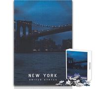 Puzzle de 1000 pièces pour Adolescents - Idée Cadeau pour Une soirée Jeux et Divertissement en Famille à New York - Analyse et logique - Dimensions:50x75cm