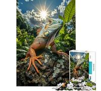 Puzzle de 1000 pièces pour Adolescents Iguane sur Un Rocher dans la Jungle Puzzle pour Adultes Jeux relaxants améliore la mémoire idéal comme Cadeau pour Toute la Famille (Dimensions 38x52cm)