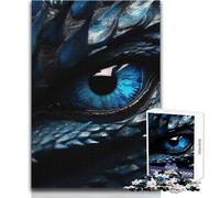 Puzzle de 1000 pièces pour Adolescents, Œil de Dragon Bleu, Un Jeu Unique et Stimulant, mais Aussi Une œuvre d'art Amusante et Humoristique, Format 50x75cm