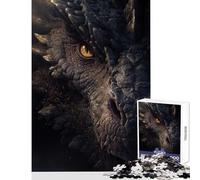 Puzzle de 1000 pièces pour Adolescents Œil de Dragon en Gros Plan Jeu de Construction Idée Cadeau et Jouet éducatif Stimule Le Cerveau Dimensions 50x75cm