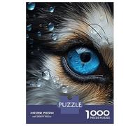 Puzzle de 1000 pièces pour adolescents - Œil de husky - Puzzle gros plan pour adultes - Motif de jeu manuel - Assemblage unique - Cadeau d'anniversaire et cadeaux - 38 x 26 cm - 1000 pièces