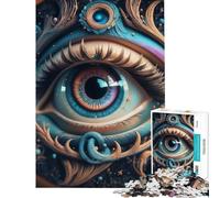 Puzzle de 1000 pièces pour Adolescents Œil surréaliste et étoiles Jeu de Puzzle à Monter soi-même Découpe de précision Idéal comme Cadeau pour Toute la Famille (38x52cm)