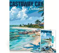 Puzzle de 1000 pièces pour Adolescents Île déserte des Bahamas Jeu créatif et ludique Activité Manuelle Jeu pour Passer Le Temps Décoration de Noël pour la Maison (38x26cm)